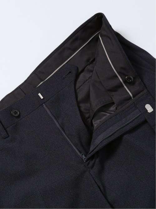 ストレッチウォッシャブル スリムフィット 2ボタン2ピーススーツ チェック紺