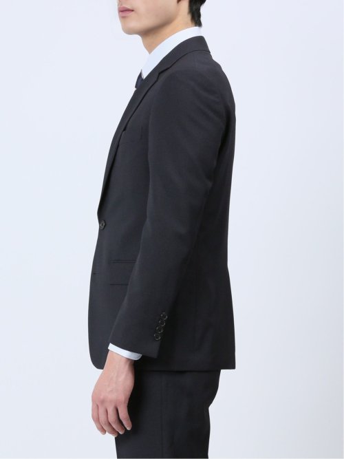 ストレッチウォッシャブル スリムフィット 2ボタン2ピーススーツ チェック紺