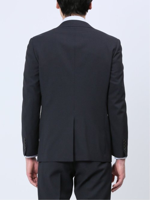 ストレッチウォッシャブル スリムフィット 2ボタン2ピーススーツ チェック紺