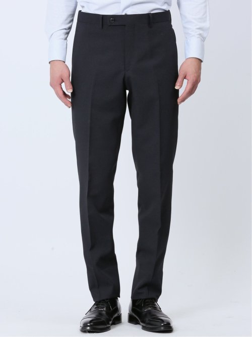 ストレッチウォッシャブル スリムフィット 2ボタン2ピーススーツ チェック紺