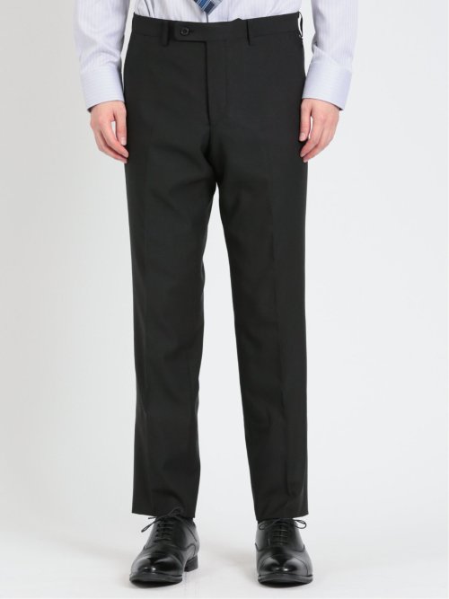 ストレッチウォッシャブル スリムフィット 2ボタン2ピース リクルートスーツ 黒無地