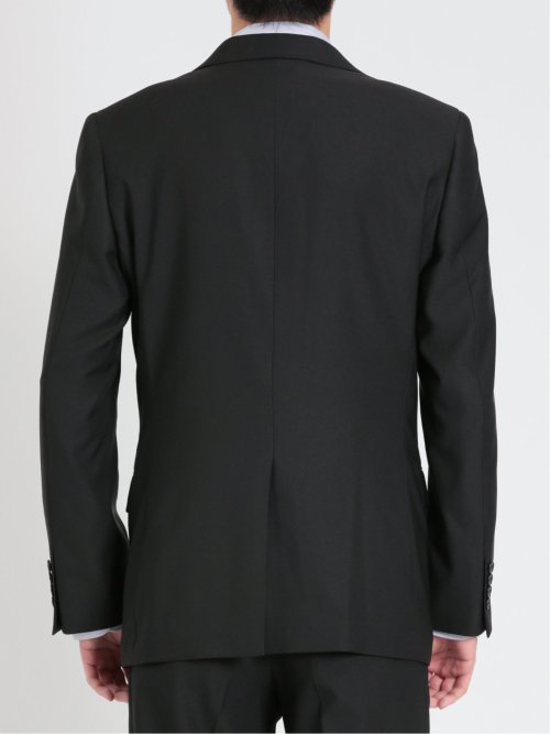 ストレッチウォッシャブル スリムフィット 2ボタン2ピース リクルートスーツ 黒無地