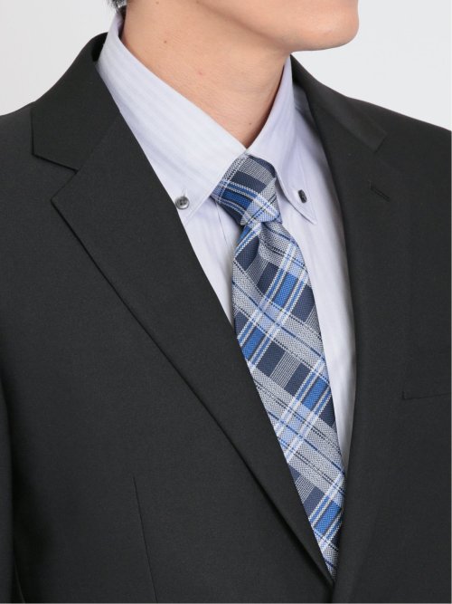 ストレッチウォッシャブル スリムフィット 2ボタン2ピース リクルートスーツ 黒無地