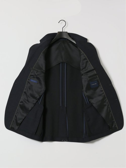 ストレッチウォッシャブル レギュラーフィット 2ボタン2ピーススーツ チェック紺