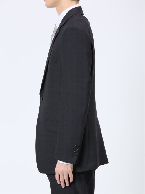 ストレッチウォッシャブル レギュラーフィット 2ボタン2ピーススーツ チェック紺