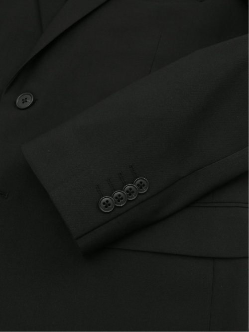 ストレッチウォッシャブル リラックスフィット 2ボタン2ピース リクルートスーツ 黒無地