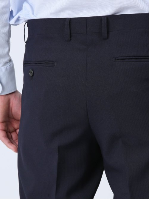 ストレッチウォッシャブル スリムフィット 2ボタン2ピーススーツ シャドーストライプ紺