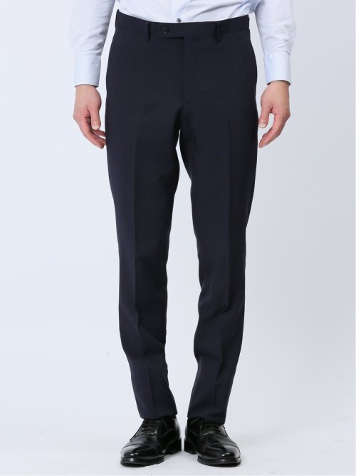 ストレッチウォッシャブル スリムフィット 2ボタン2ピーススーツ シャドーストライプ紺