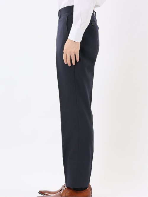 ストレッチウォッシャブル スリムフィット 2ボタン2ピーススーツ チェック紺