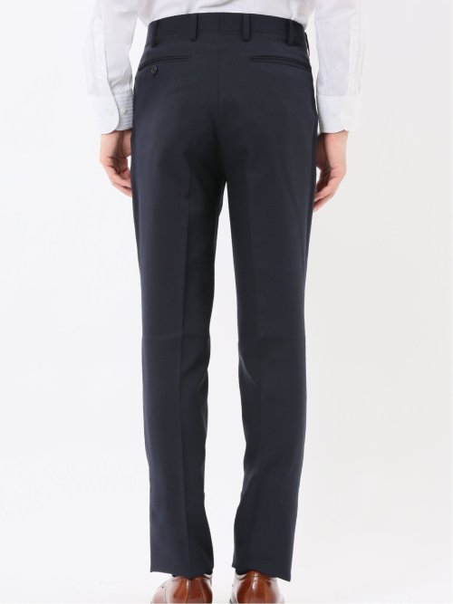 ストレッチウォッシャブル スリムフィット 2ボタン2ピーススーツ チェック紺