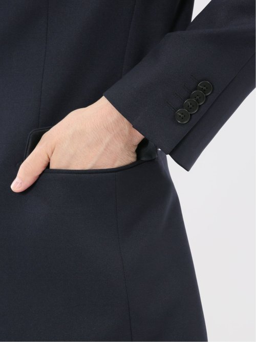 ストレッチウォッシャブル スリムフィット 2ボタン2ピーススーツ チェック紺