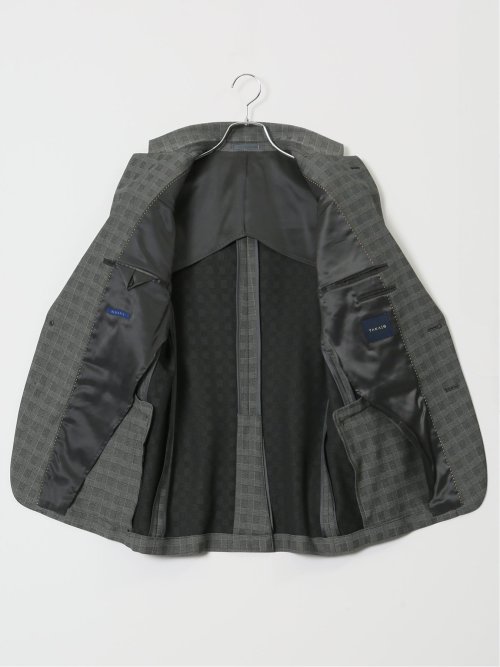 ストレッチウォッシャブル レギュラーフィット 2ボタン2ピーススーツ チェックグレー