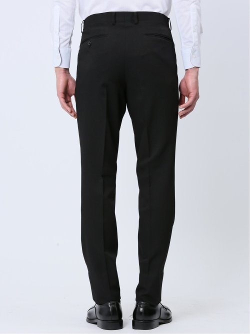 ストレッチウォッシャブル スリムフィット 2ボタン2ピーススーツ マイクロチェック黒