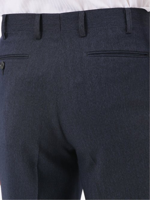 ウール調 ストレッチウォッシャブル スリムフィット 2ボタン2ピーススーツ ヘリンボン紺