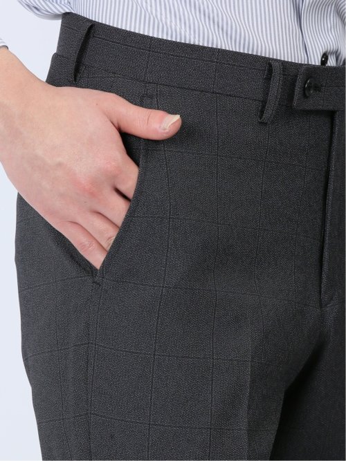 ストレッチウォッシャブル スリムフィット 2ボタン2ピーススーツ チェックグレー