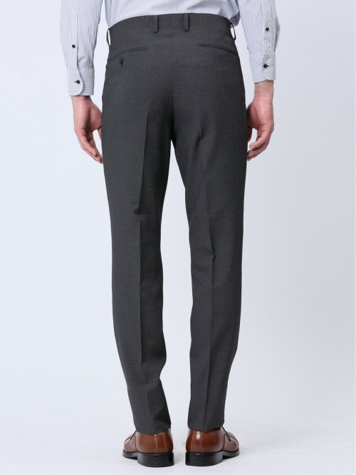 ストレッチウォッシャブル スリムフィット 2ボタン2ピーススーツ チェックグレー