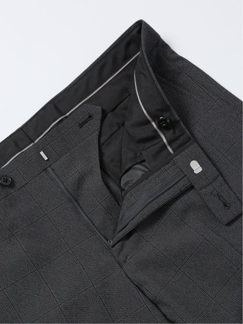 ストレッチウォッシャブル スリムフィット 2ボタン2ピーススーツ チェックグレー