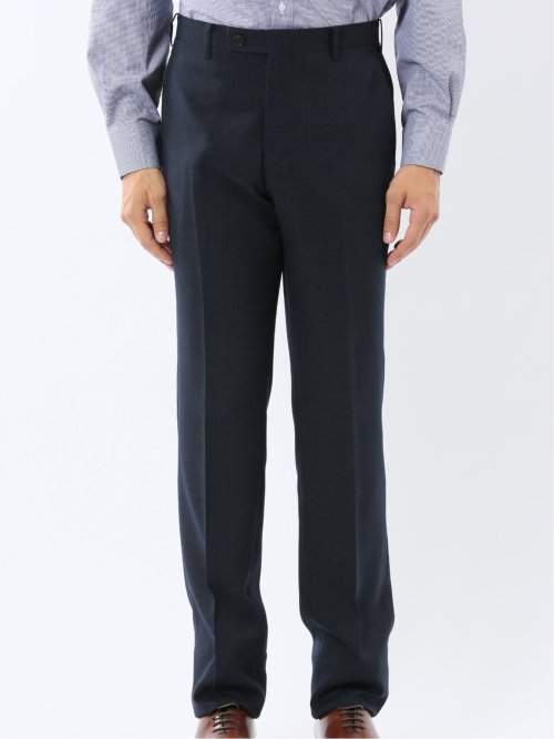 ウール調 ストレッチウォッシャブル スリムフィット 2ボタン2ピーススーツ 組織紺