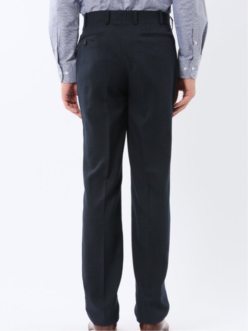 ウール調 ストレッチウォッシャブル スリムフィット 2ボタン2ピーススーツ 組織紺