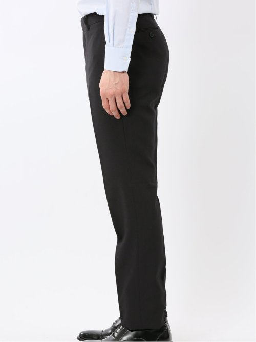 ストレッチ ウォッシャブル スリムフィット 2ボタン 2ピース スーツ ストライプ黒