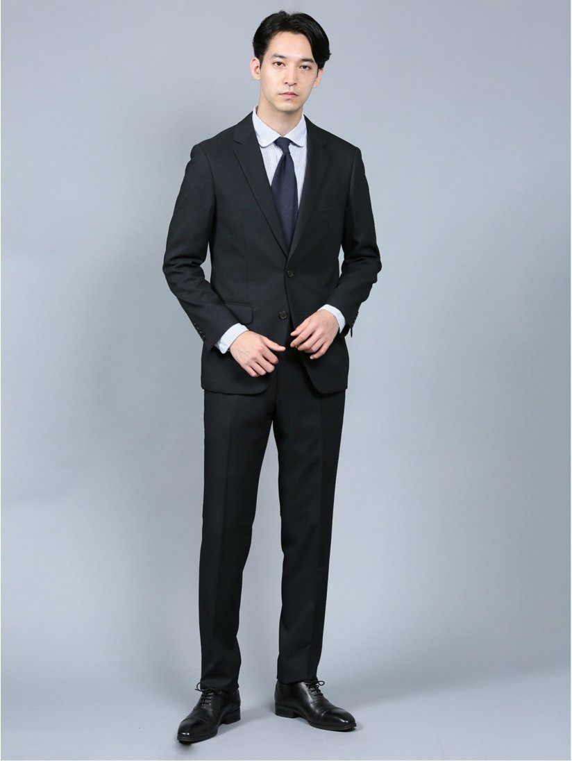 ストレッチウォッシャブル スリムフィット2ボタン2ピーススーツ 組織紺 Y3 75紺 スーツ Taka Q Online Shop タカキューオンラインショップ 公式通販