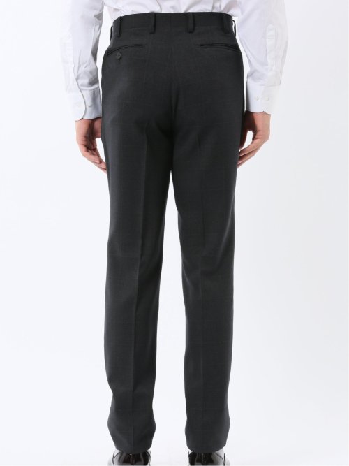 ウール調 ストレッチウォッシャブル スリムフィット 2ボタン2ピーススーツ 組織黒