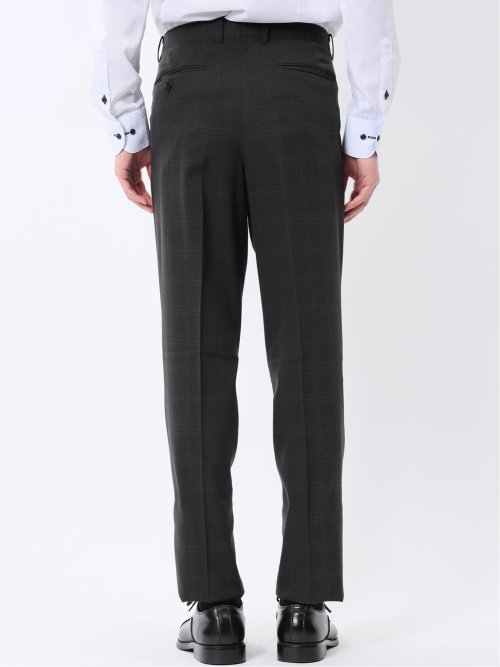 Woolen Tec On スリムフィット 2ボタン2ピーススーツ チェック黒