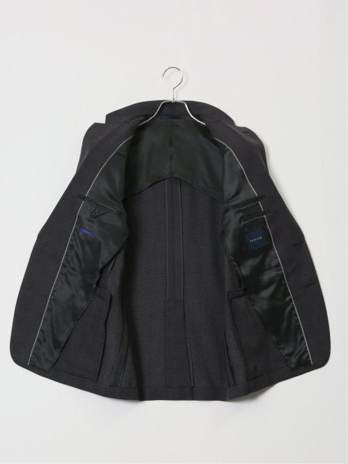 Woolen Tec On スリムフィット 2ボタン2ピーススーツ チェック黒