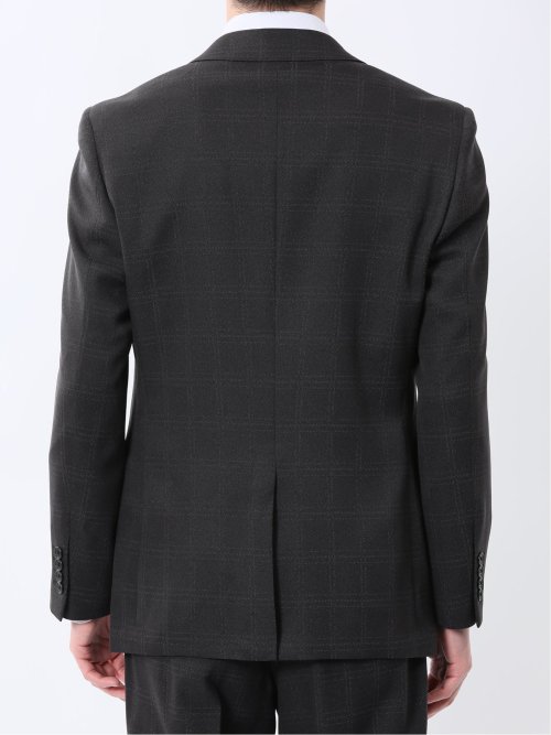 Woolen Tec On スリムフィット 2ボタン2ピーススーツ チェック黒