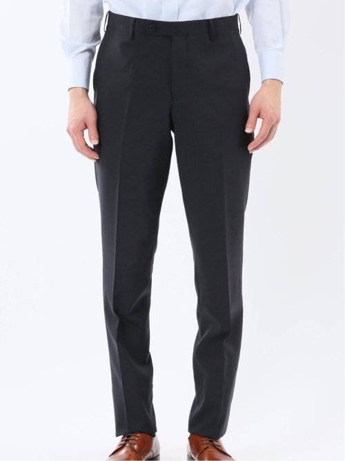 ストレッチウォッシャブル スリムフィット 2ボタン2ピーススーツ 組織黒