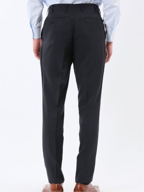 ストレッチウォッシャブル スリムフィット 2ボタン2ピーススーツ 組織黒