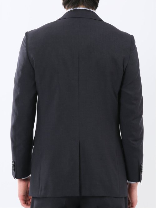 ストレッチウォッシャブル スリムフィット 2ボタン2ピーススーツ 組織黒