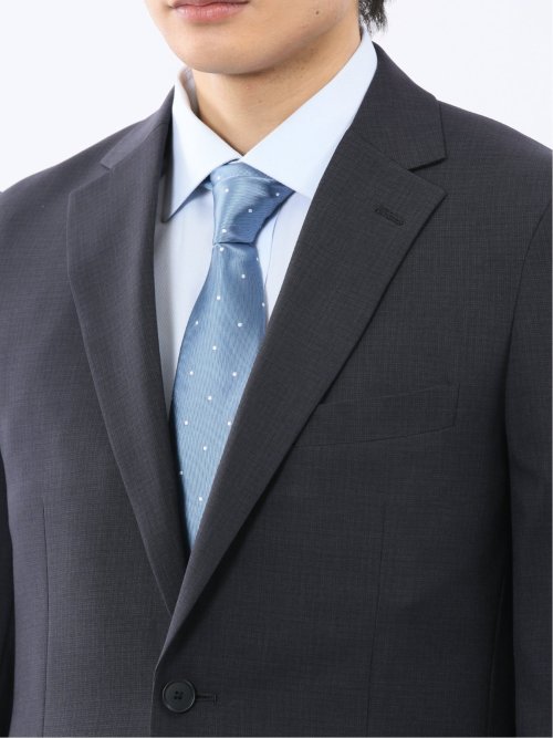 ストレッチウォッシャブル スリムフィット 2ボタン2ピーススーツ 組織黒