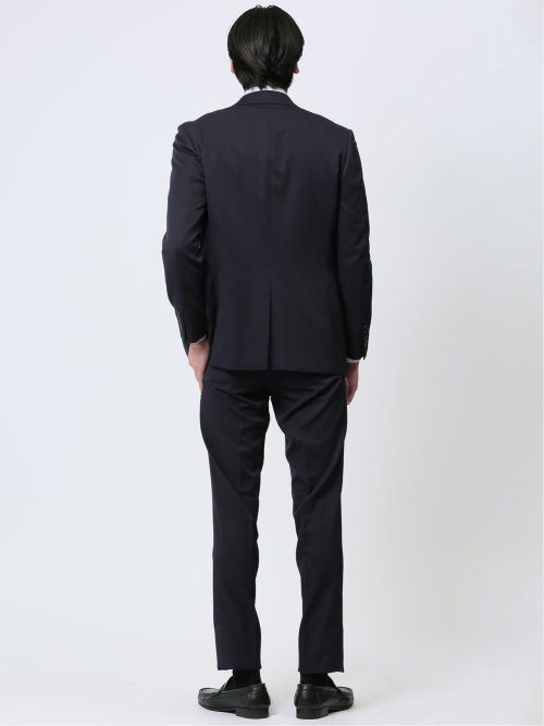 タカキュー（TAKA−Q）/ストレッチウォッシャブル レギュラーフィット 2ボタン2ピーススーツ 組織紺 ストレッチウォッシャブル レギュラーフィット 2ボタン2ピーススーツ