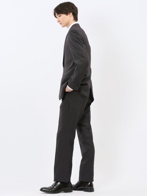 ストレッチウォッシャブル スリムフィット 2ボタン2ピーススーツ 千鳥黒