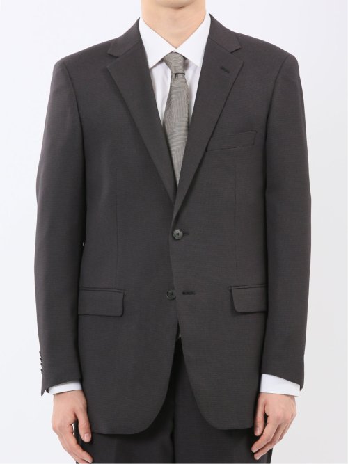 ストレッチウォッシャブル スリムフィット 2ボタン2ピーススーツ 千鳥黒