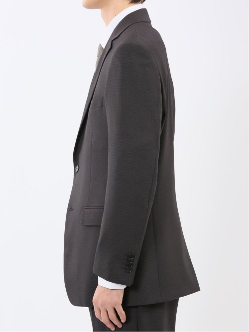 ストレッチウォッシャブル スリムフィット 2ボタン2ピーススーツ 千鳥黒