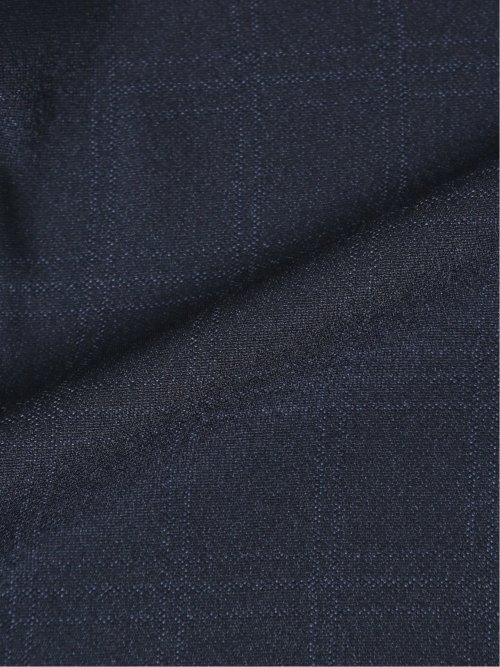 Woolen Tec On スリムフィット 2ボタン2ピーススーツ チェック紺