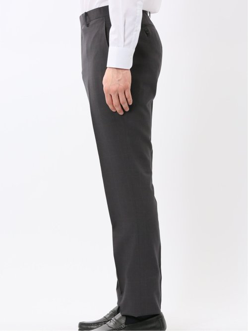 ストレッチ ウォッシャブル スリムフィット 2ボタン 2ピース スーツ チェックグレー