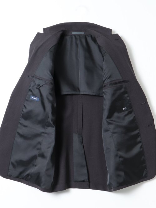 ストレッチ ウォッシャブル スリムフィット 2ボタン 2ピース スーツ チェックグレー