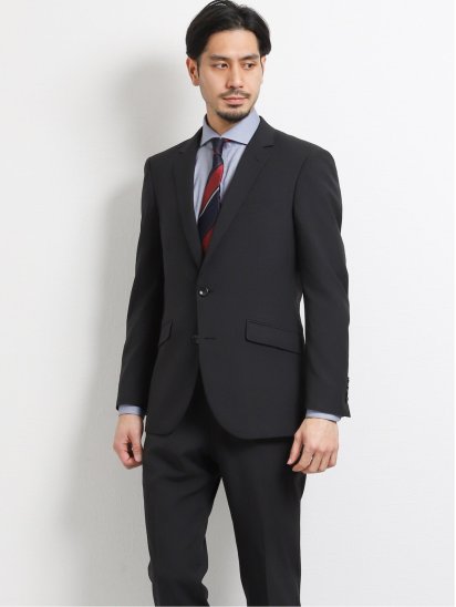 2wayストレッチウォッシャブル レギュラーフィット2釦2パンツスーツ 黒ストライプ 05黒 スーツ Taka Q Online Shop タカキューオンラインショップ 公式通販