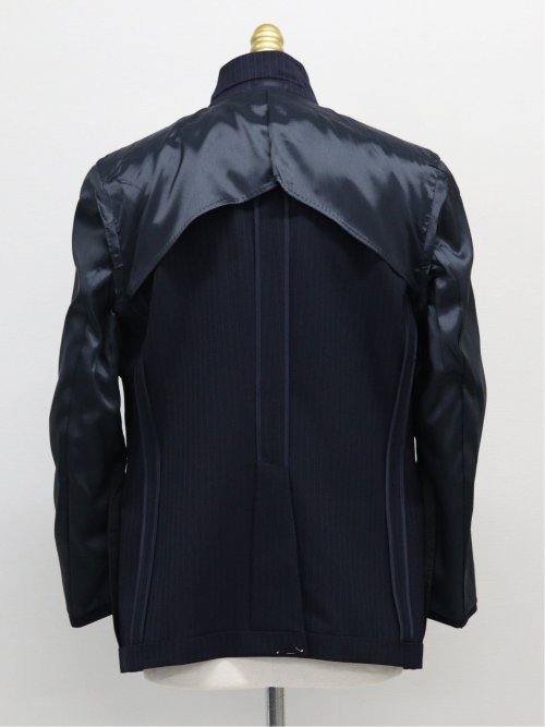 ストレッチウォッシャブル レギュラーフィット2ボタン2ピーススーツ ストライプ紺