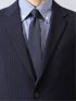 ストレッチウォッシャブル レギュラーフィット2ボタン2ピーススーツ ストライプ紺