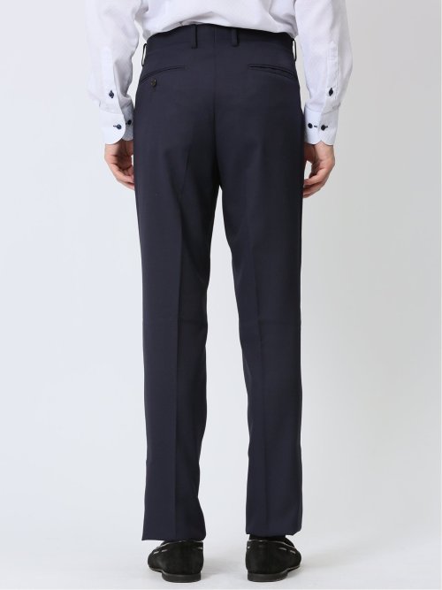 ストレッチウォッシャブル レギュラーフィット 2ボタン2ピーススーツ シャドーストライプ紺