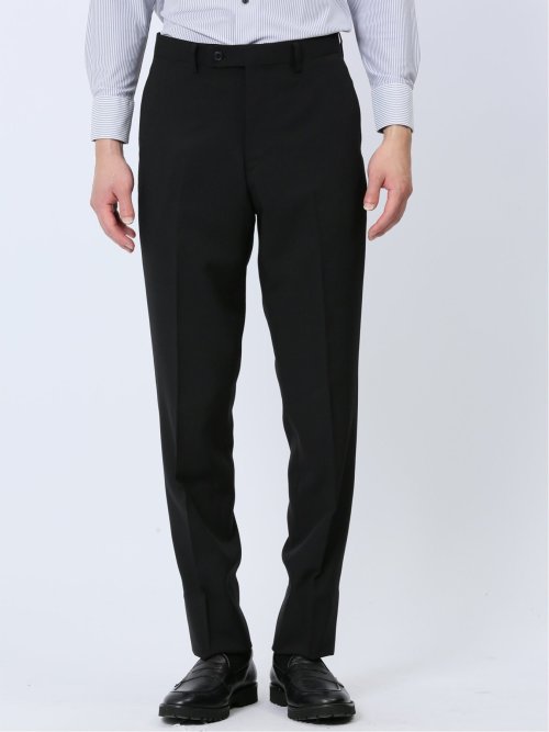 ストレッチウォッシャブル レギュラーフィット 2ボタン2ピーススーツ シャドーストライプ黒