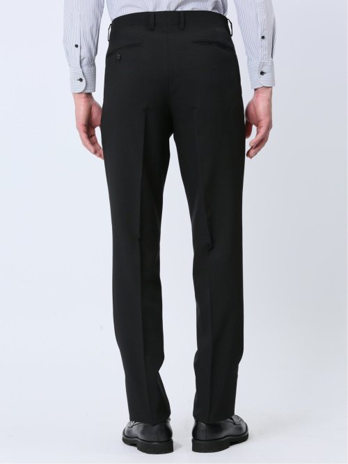 ストレッチウォッシャブル レギュラーフィット 2ボタン2ピーススーツ シャドーストライプ黒