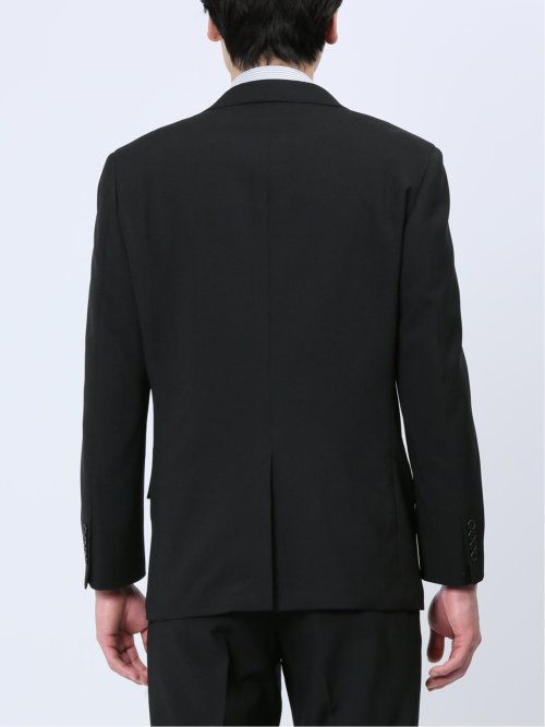 ストレッチウォッシャブル レギュラーフィット 2ボタン2ピーススーツ シャドーストライプ黒