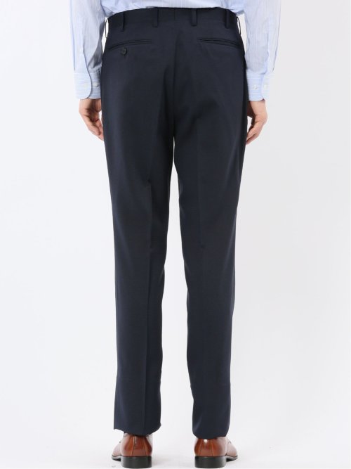 ストレッチウォッシャブル スリムフィット 2ボタン2ピーススーツ 組織紺