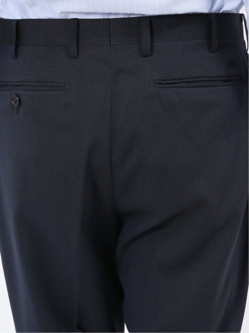 ストレッチウォッシャブル スリムフィット 2ボタン2ピーススーツ 組織紺