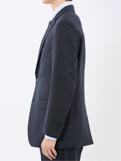 ストレッチウォッシャブル スリムフィット 2ボタン2ピーススーツ 組織紺